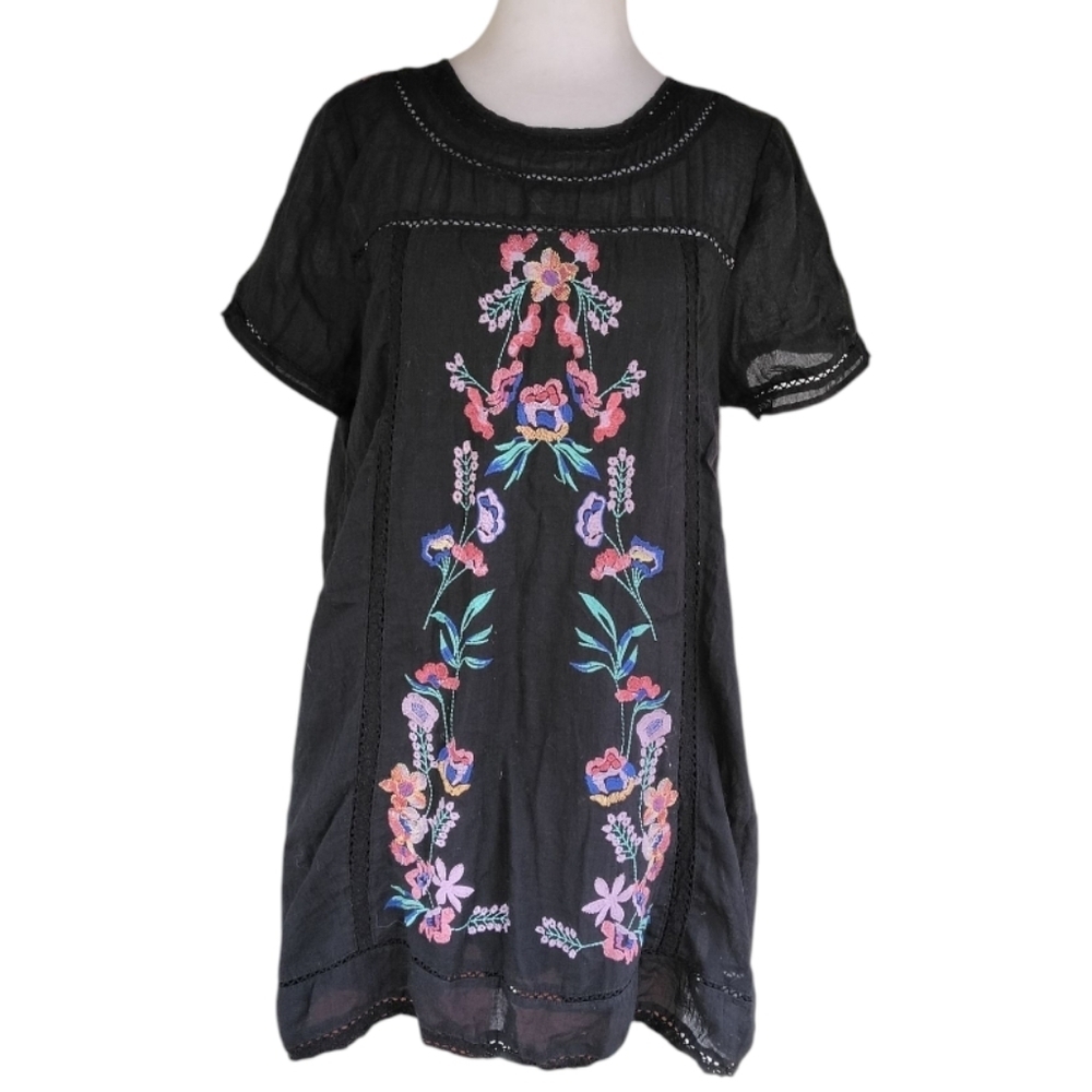 Umgee Women's Meet Me In Paradise Embroidered Shift Dress Size Medium